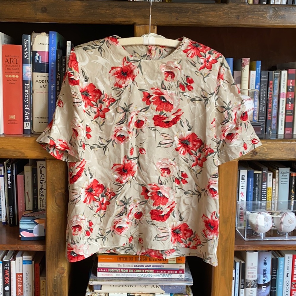 Vintage Silk Floral Top